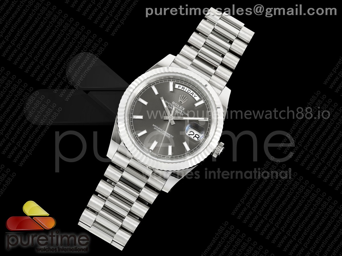 DayDate 40 228239 VSF 1:1 Best Edition Gray Stick Dial on President Bracelet VS3255