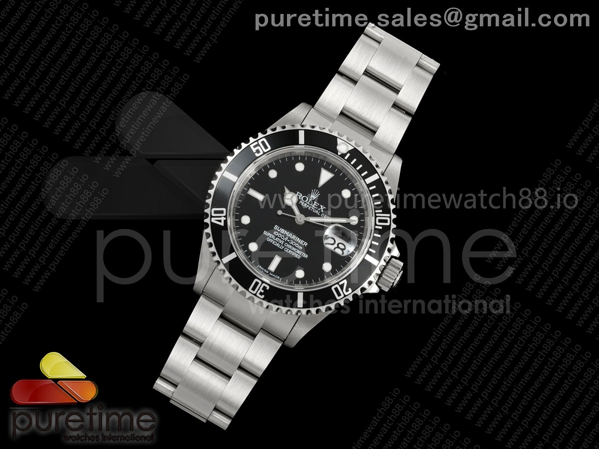Submariner 16610 LN Black 904L Steel TMF 1:1 Best Edition on SS Bracelet SH3135