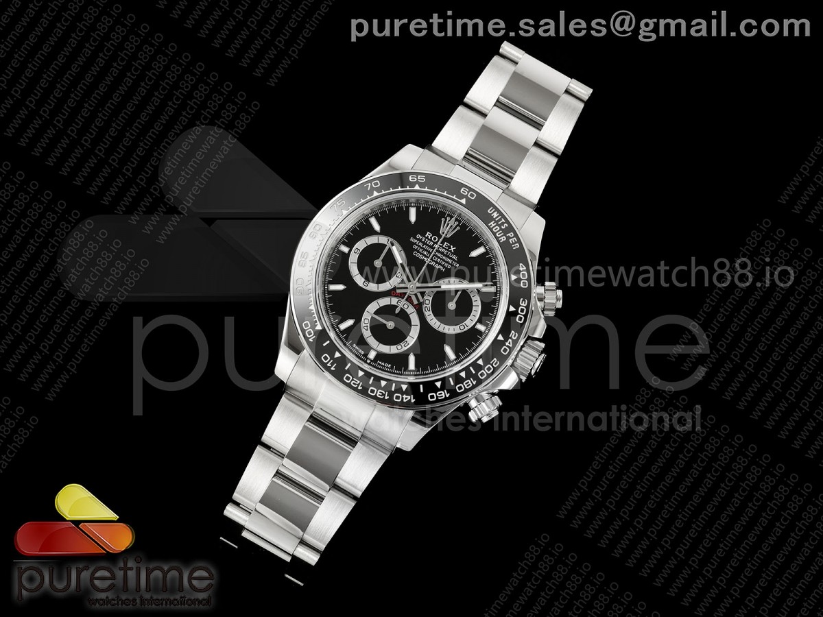 Daytona 126500 WF 1:1 Best Edition Black Dial on SS Bracelet JH4131 Free Sprung (164g)