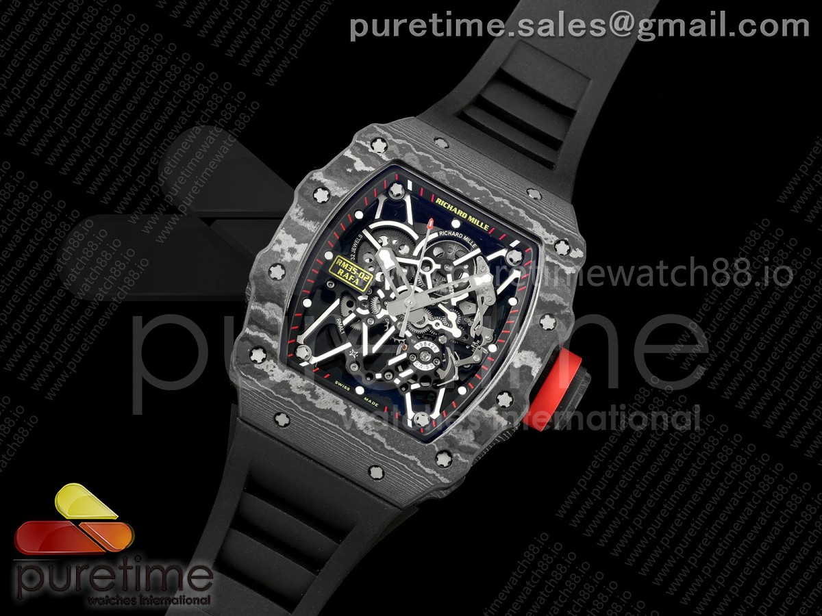 RM035-02 VAF 1:1 Best Edition on Black Rubber Strap RMAL1 Super Clone NON Free Sprung with MOD Case