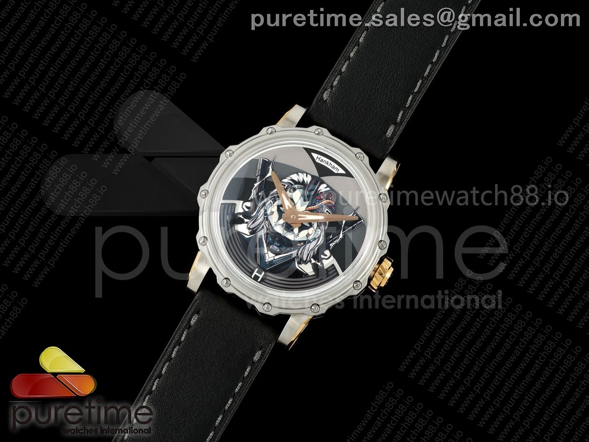 Hankham Two Tone Joker Dial on Black Leather Strap MIYOTA 8215