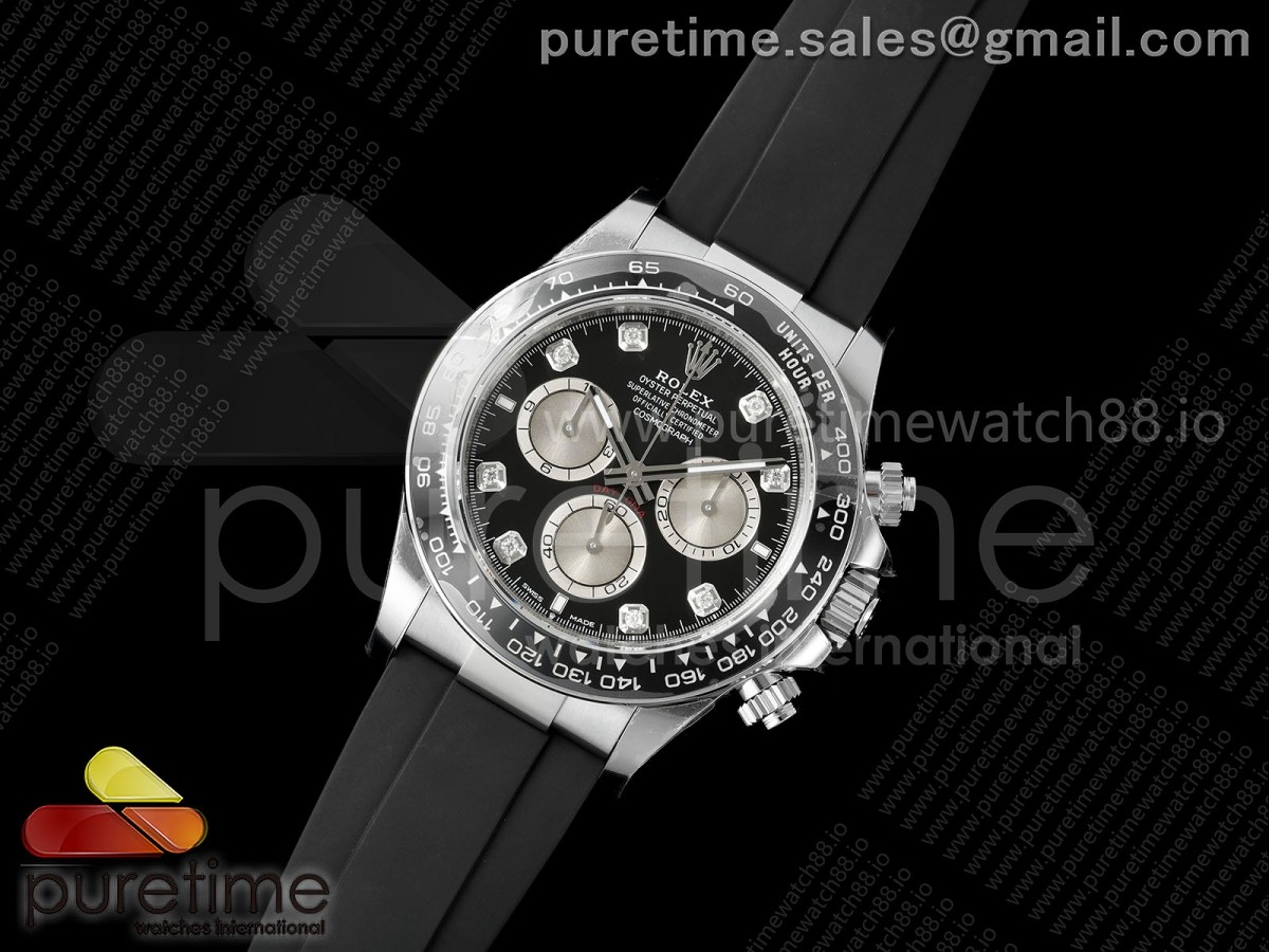 Daytona 126519 VSF 1:1 Best Edition Black/Silver Diamonds Dial on Oysterflex Strap VS4131v2 V2s (Weighted)