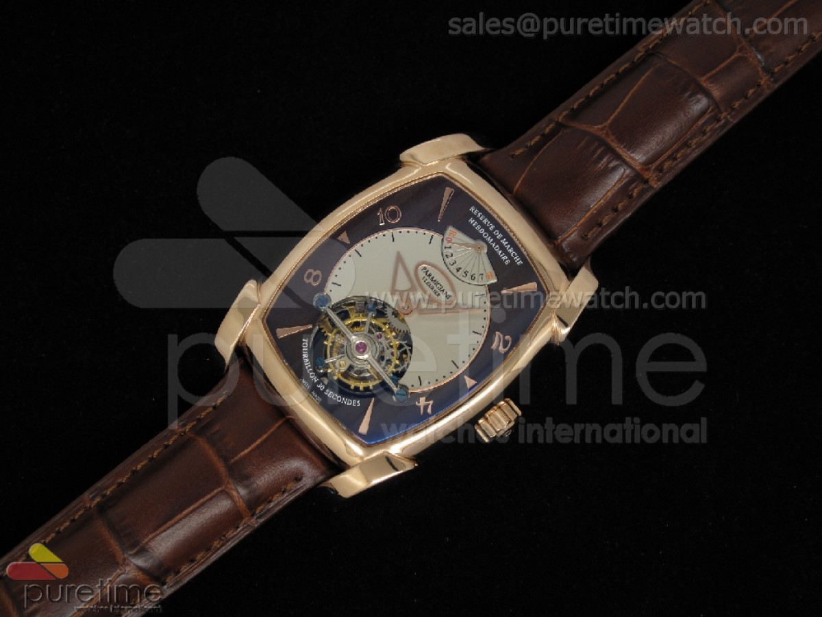 Kalpa XL Tourbillon RG Black/Silver Dial on Brown Leather Strap