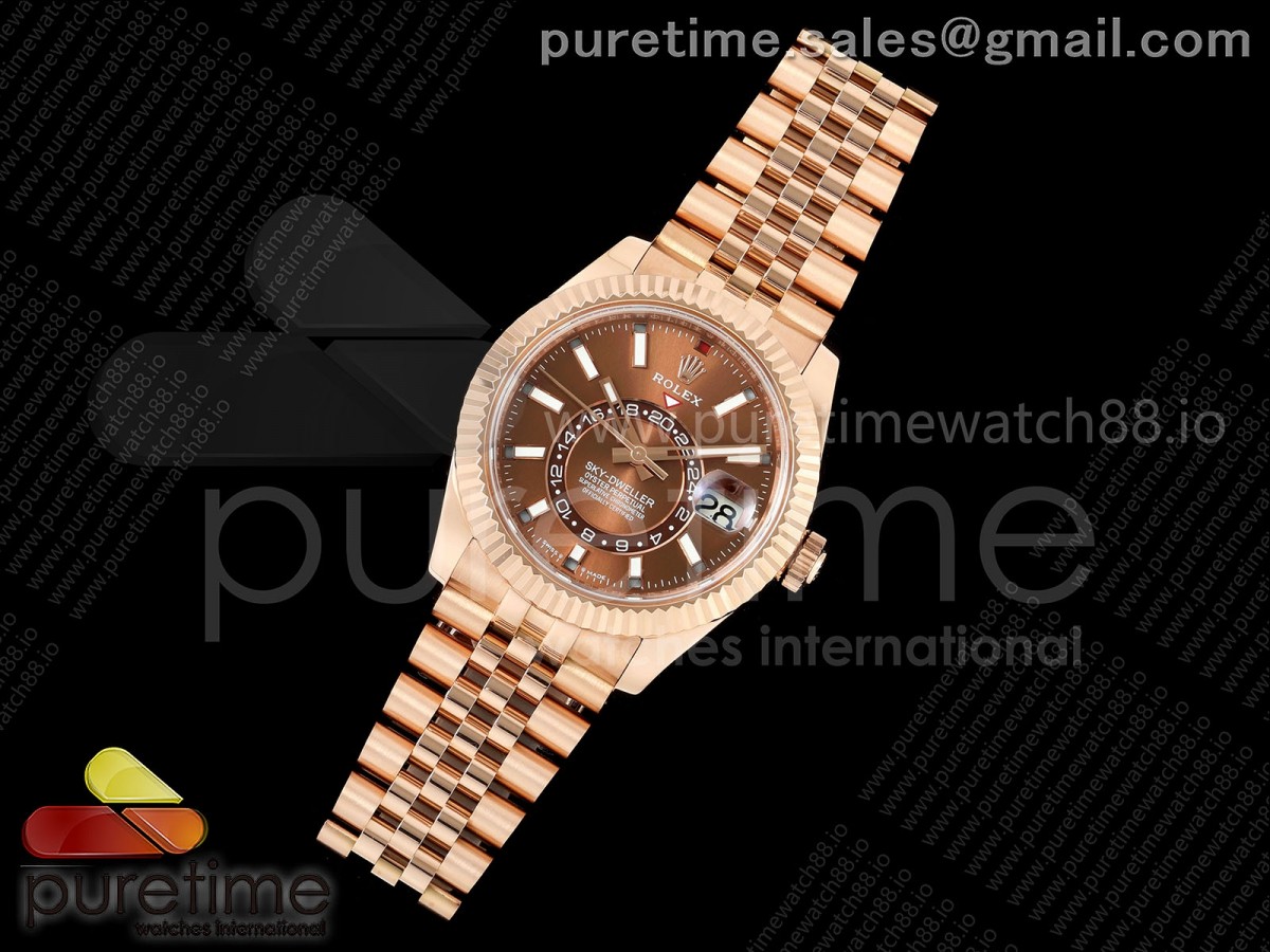 Skydweller 336935 RG Noob 1:1 Best Edition Brown Dial on RG Jubilee Bracelet A9002 V2
