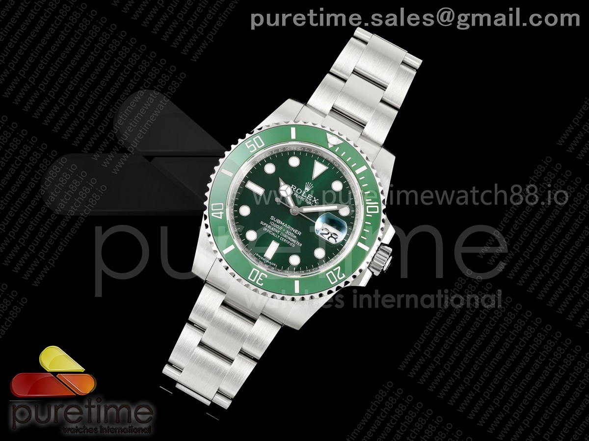 Submariner 116610 LV Green Ceramic EWEF 1:1 Best Edition on SS Bracelet SH3135