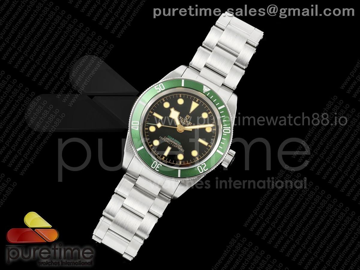 Black bay 41 BLF 1:1 Best Edition Green Bezel Black Dial on Rivet Strap A2824