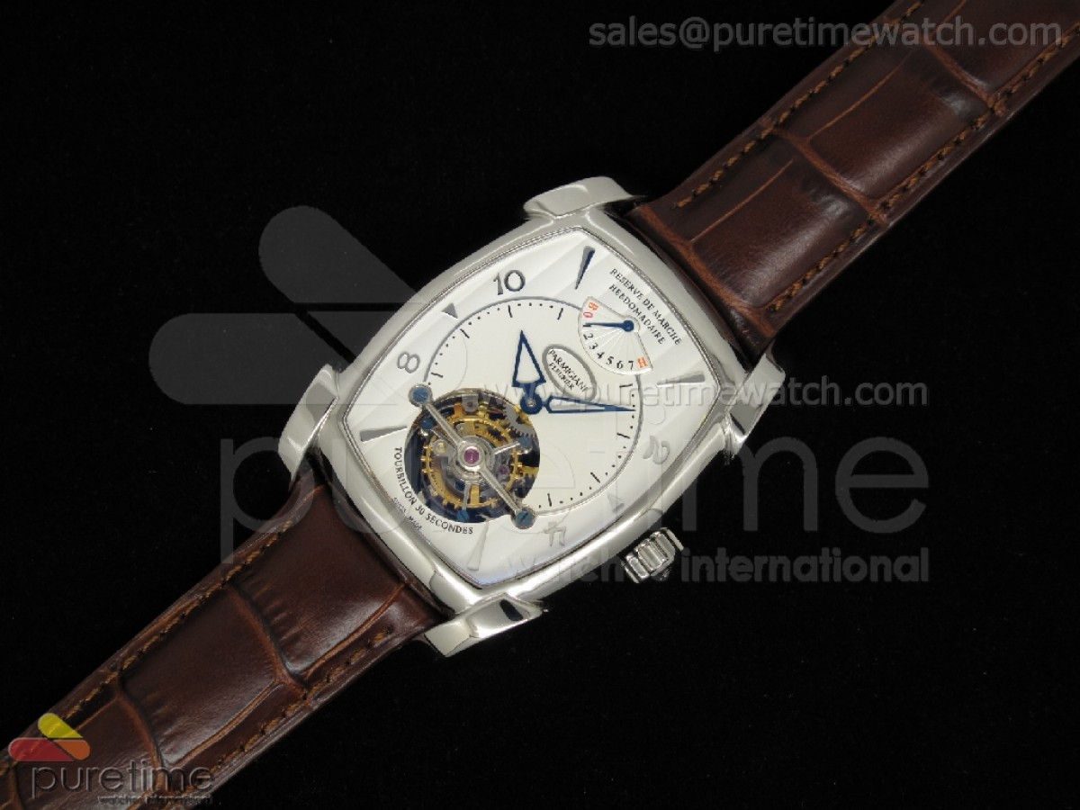 Kalpa XL Tourbillon SS White Dial on Brown Leather Strap