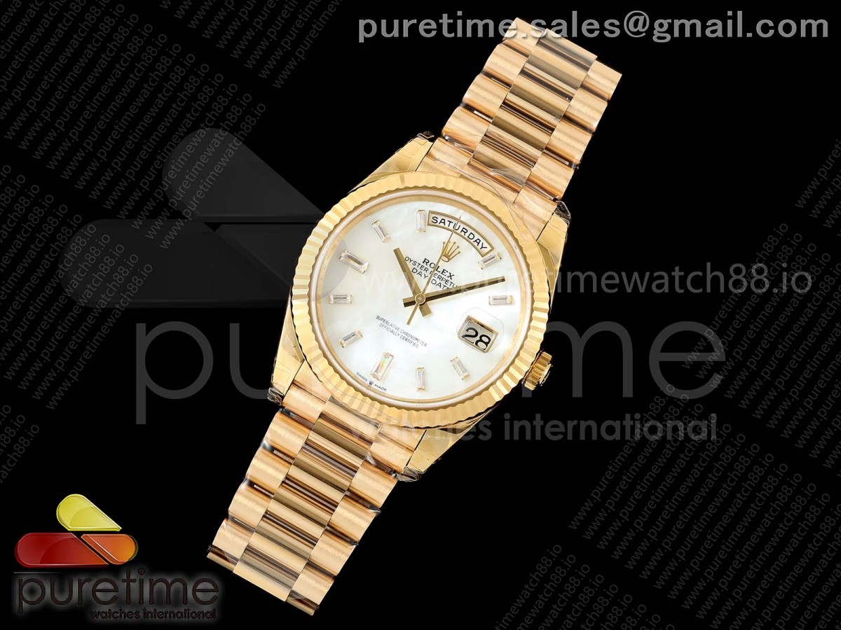 DayDate 40 228238 VSF 1:1 Best Edition White MOP Crystal Dial on President Bracelet VS3255 V2