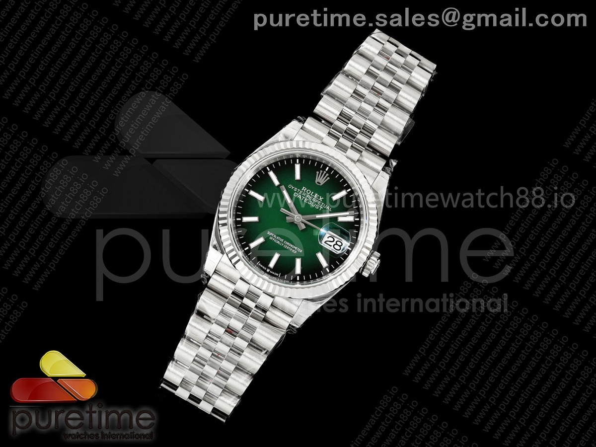 DateJust 36 126234 904L SS VSF 1:1 Best Edition Green Ombre Dial on Jubilee Bracelet VS3235 V2 (123g)