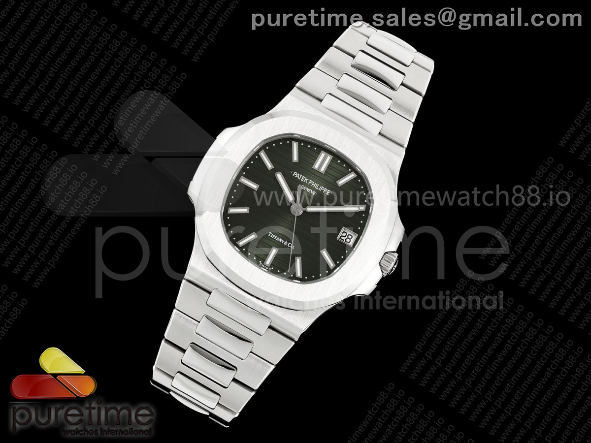 Nautilus 5711 VAF 1:1 Best Edition SWF Green Dial Tiffany Stamp on SS Bracelet DD324 Super Clone (Mod)