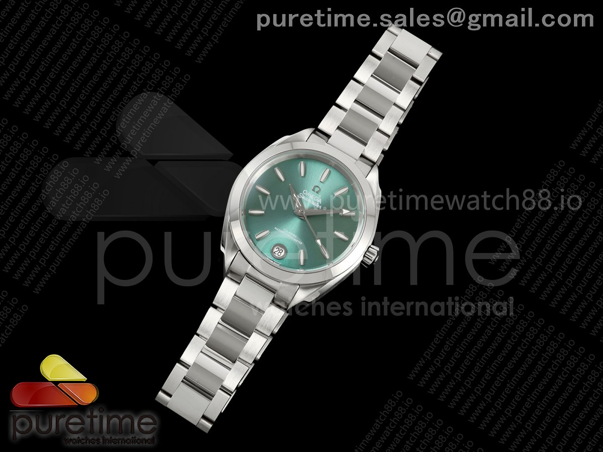 Aqua Terra Shades 34mm SS VRSF Best Edition Green Dial on SS Bracelet A8800
