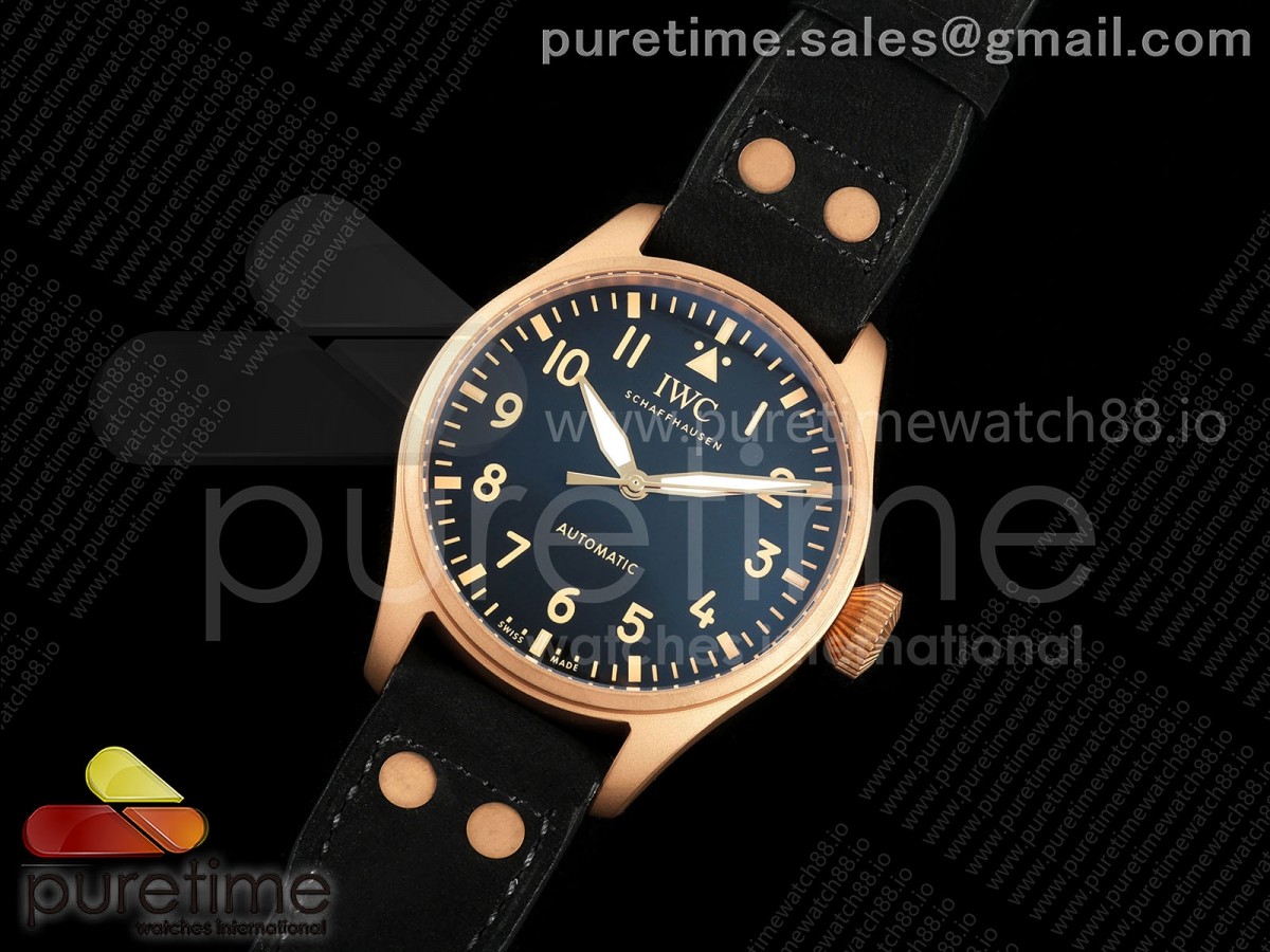 Big Pilot 43 "Mr Porter" Bronze IW329703 M+F 1:1 Best Edition on Black Leather Strap 8N24