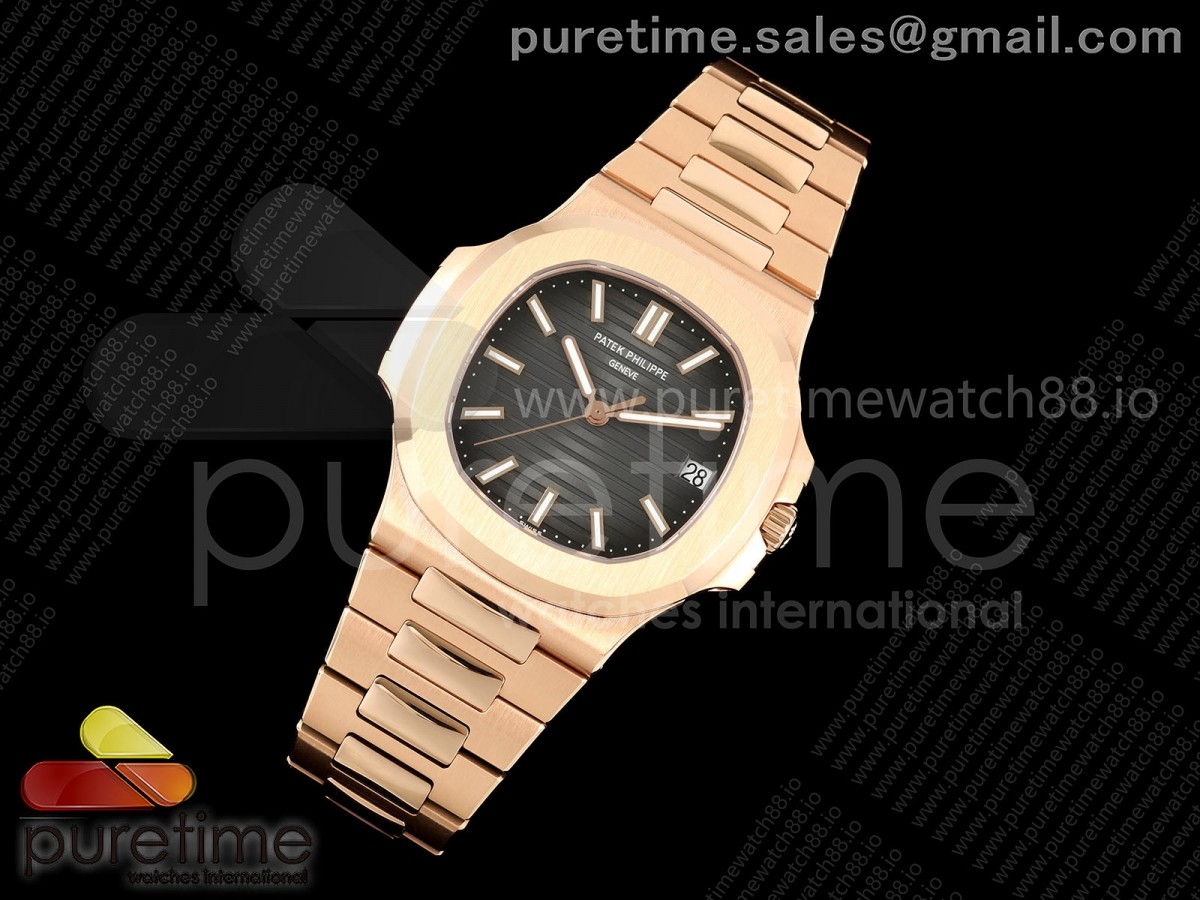 Nautilus 5711 RG DDF 1:1 Best Edition Gray Dial on RG Bracelet DD330 Super Clone (Weighted)