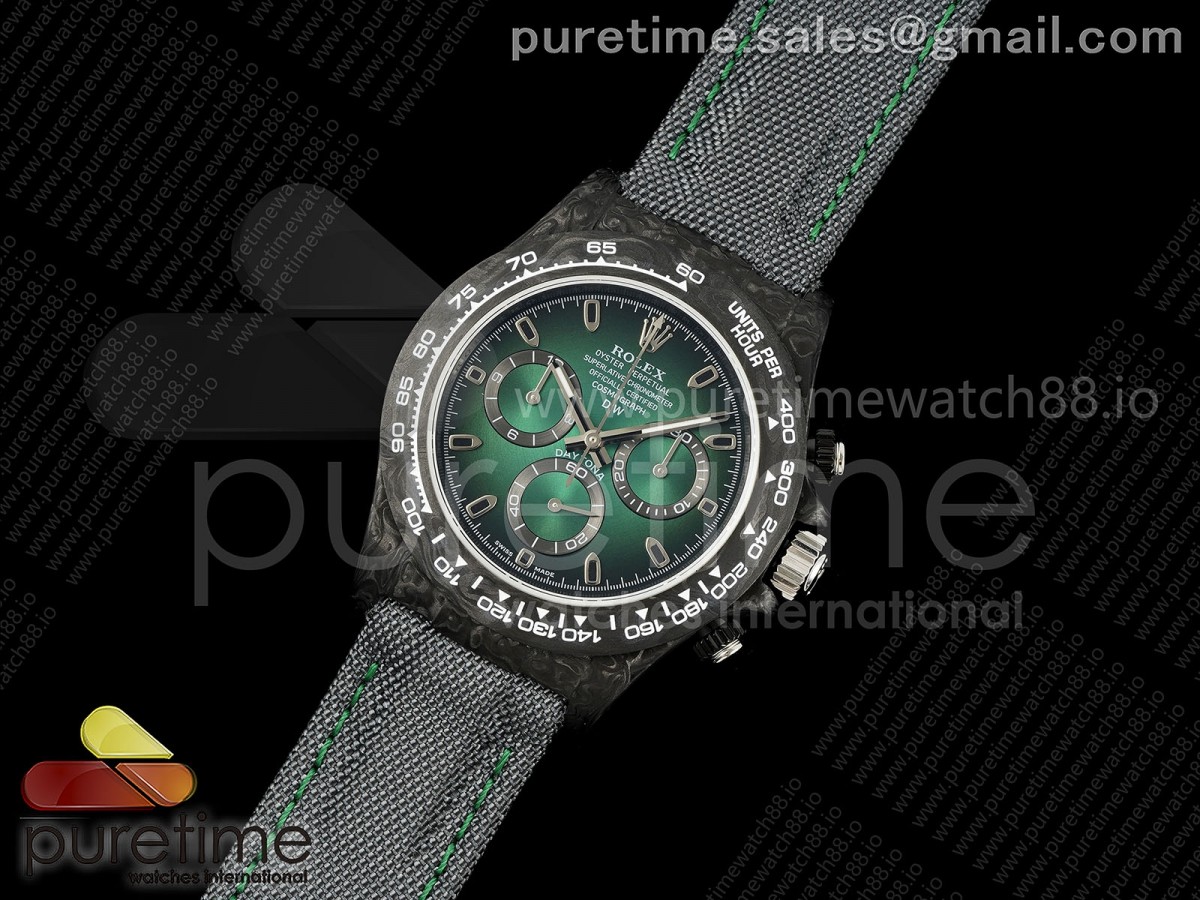 Daytona DIW Black Carbon N6F 1:1 Best Edition Blue Ombre Dial on Gray Nylon Strap SA4130