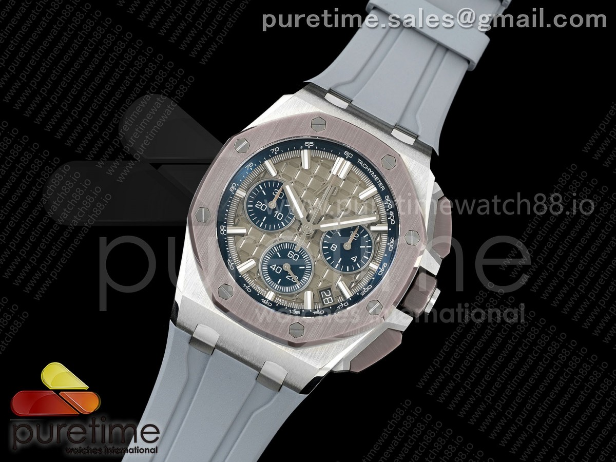 Royal Oak Offshore Chrono 26420IO APSF 1:1 Best Edition Gray Dial on Rubber Strap SA4401 Super Clone