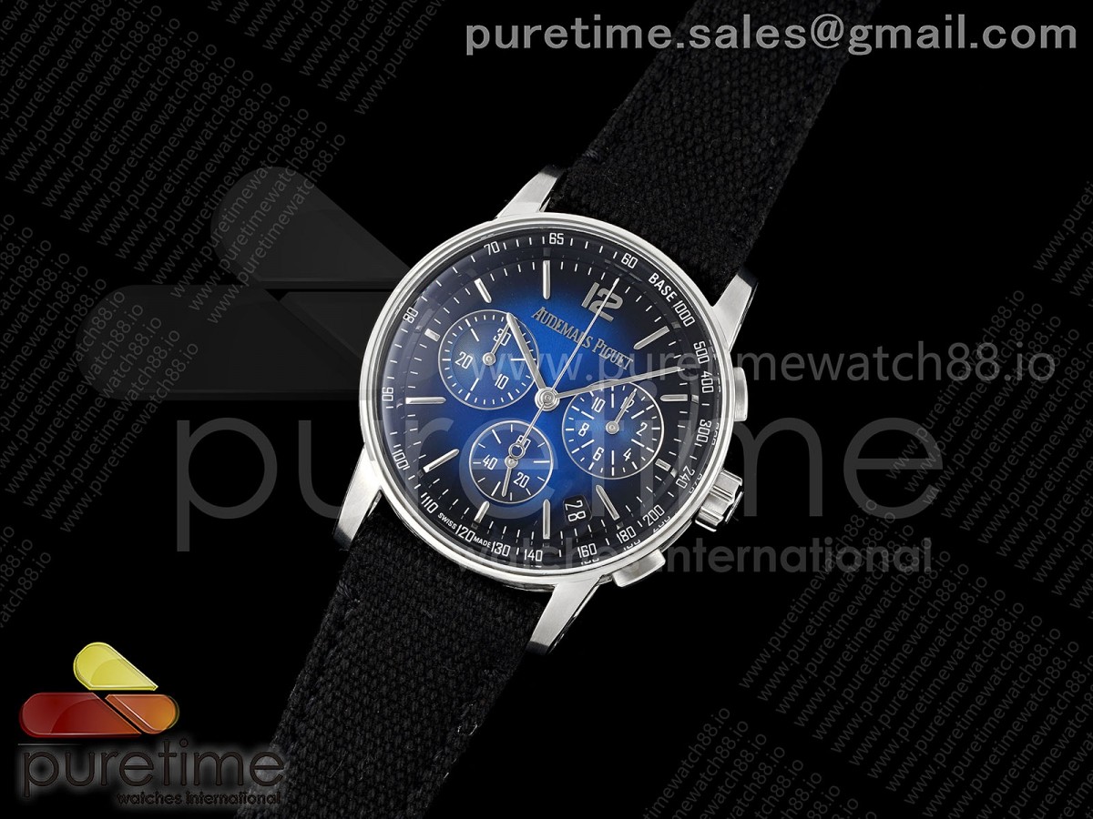 Code 11.59 Chrono 26393 SS APSF 1:1 Best Edition Blue/Black Dial on Black Nylon Strap SA4401 Super Clone