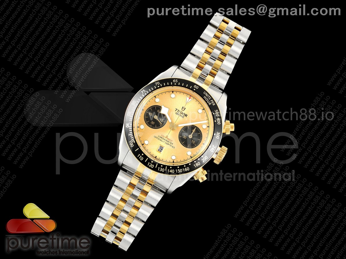 Black Bay Chrono SS/YG BLSF 1:1 Best Edition YG Dial on Jubilee Strap A7750