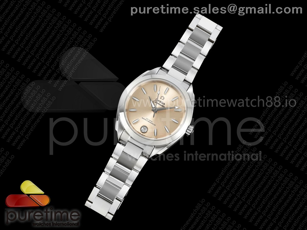 Aqua Terra Shades 34mm SS VRSF Best Edition Gold Dial on SS Bracelet A8800