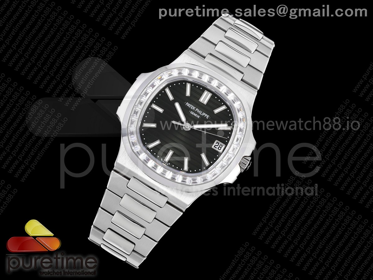 Nautilus 5711 DDF 1:1 Best Edition Green Dial Diamonds Bezel on SS Bracelet DD330 Super Clone