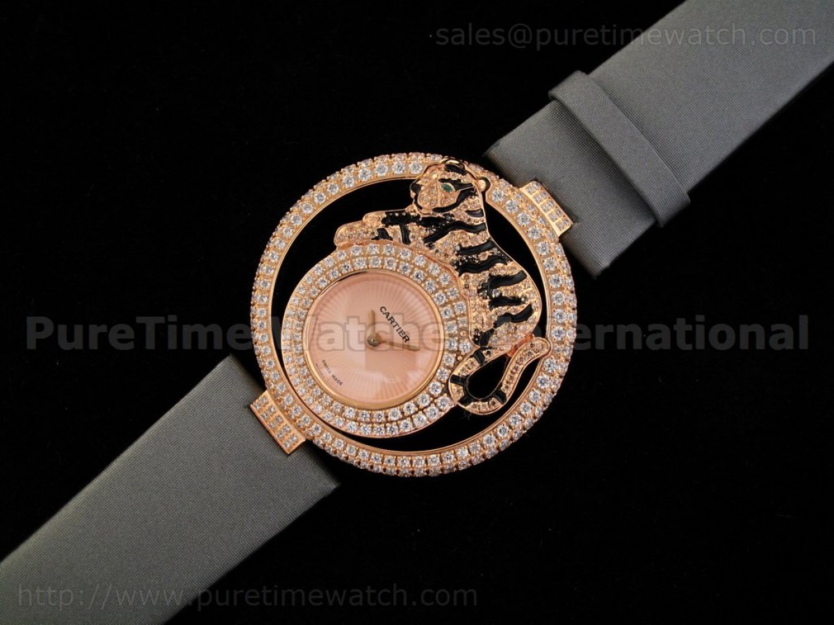 Le Cirque Animalier de Cartier la Panthere RG on Grey Strap
