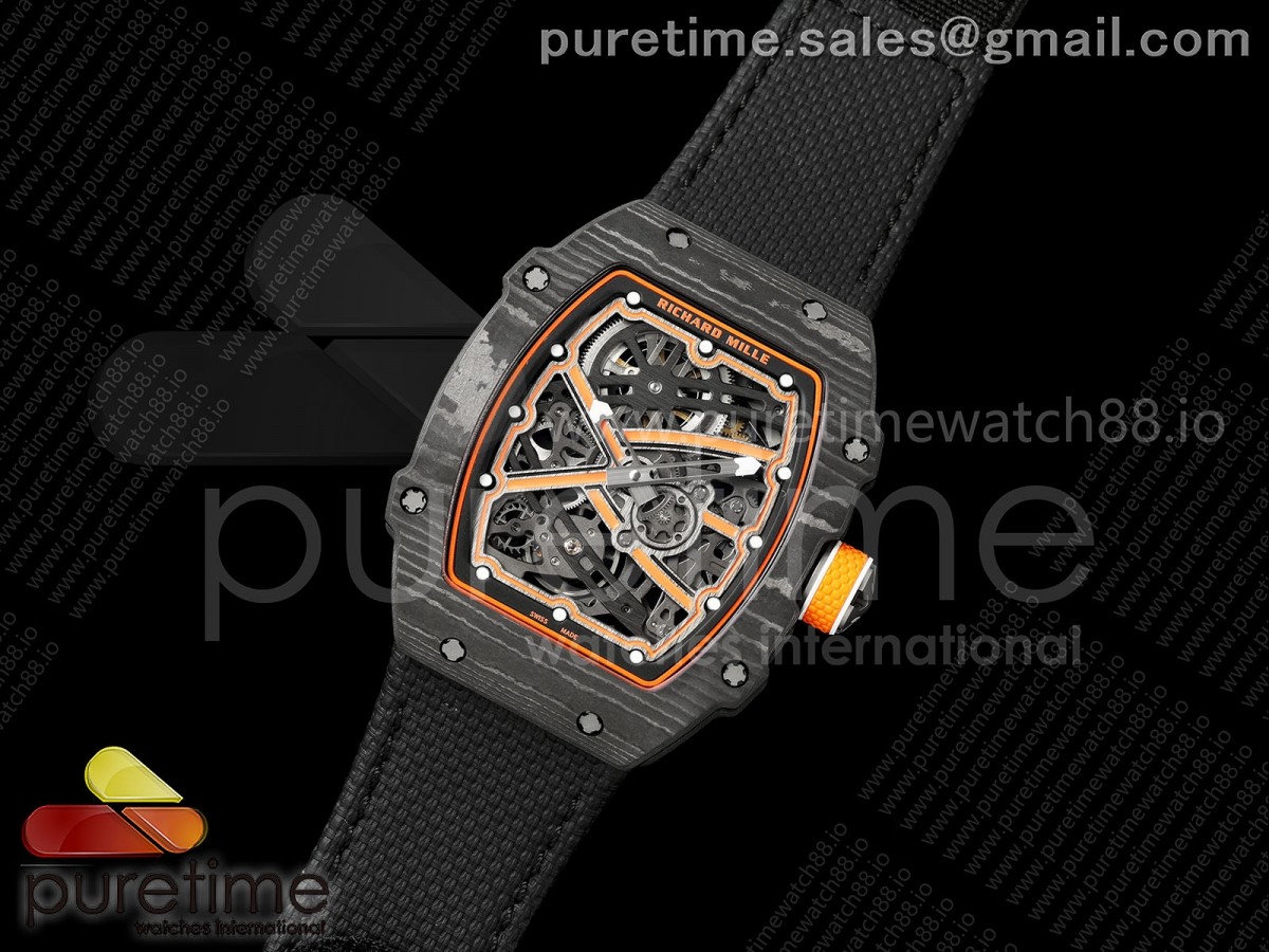 RICH Maker's 1:1 RM67-02 Black NTPT McLaren Orange Skeleton Dial CRMA7 Super Clone