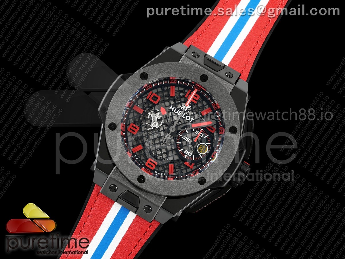 Big Bang Ferrari Speciale Ceramic HBBF 1:1 Best Edition on Red Gummy Strap A1241