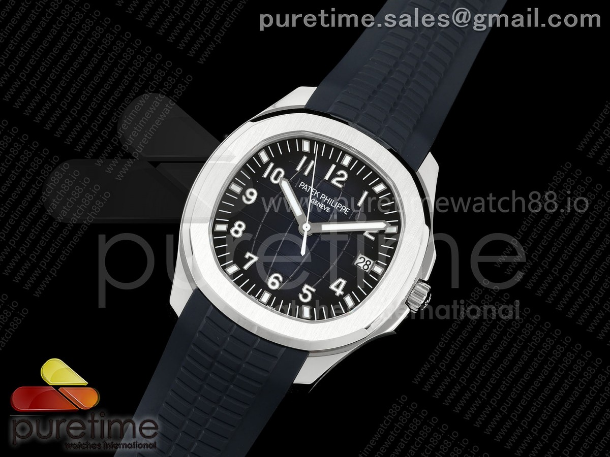 Aquanaut 5168G 42mm SS DDF 1:1 Best Edition SW Blue Dial on Blue Rubber Strap DD324 Super Clone (Weighted) V2