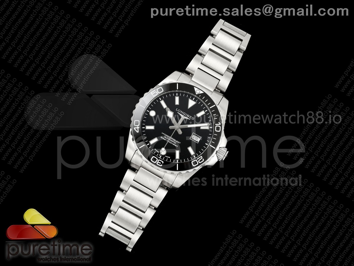 HydroConquest SS U8F 1:1 Best Edition Black Dial on SS Bracelet SA3135