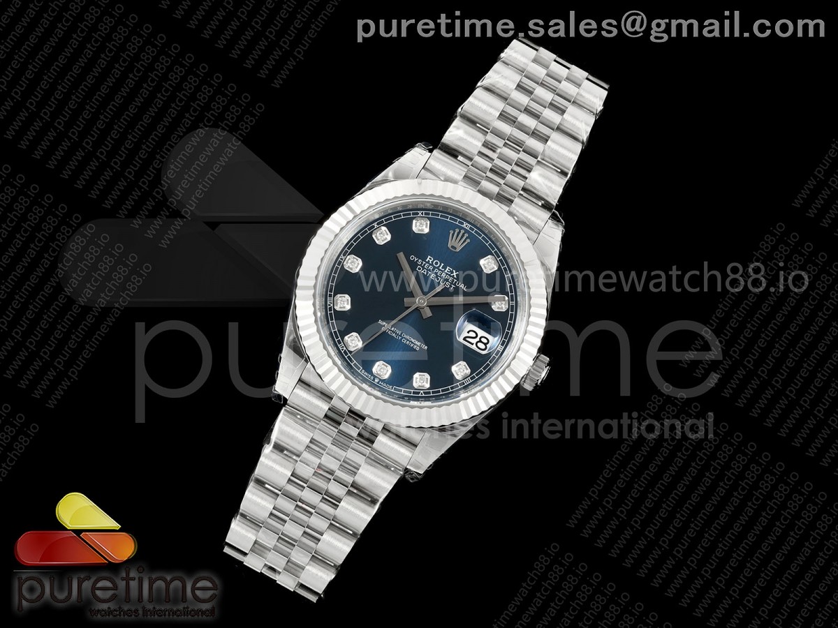 DateJust 41 126334 904L SS VSF 1:1 Best Edition Blue Diamonds Dial on Jubilee Bracelet VS3235v2 V2s (133g)