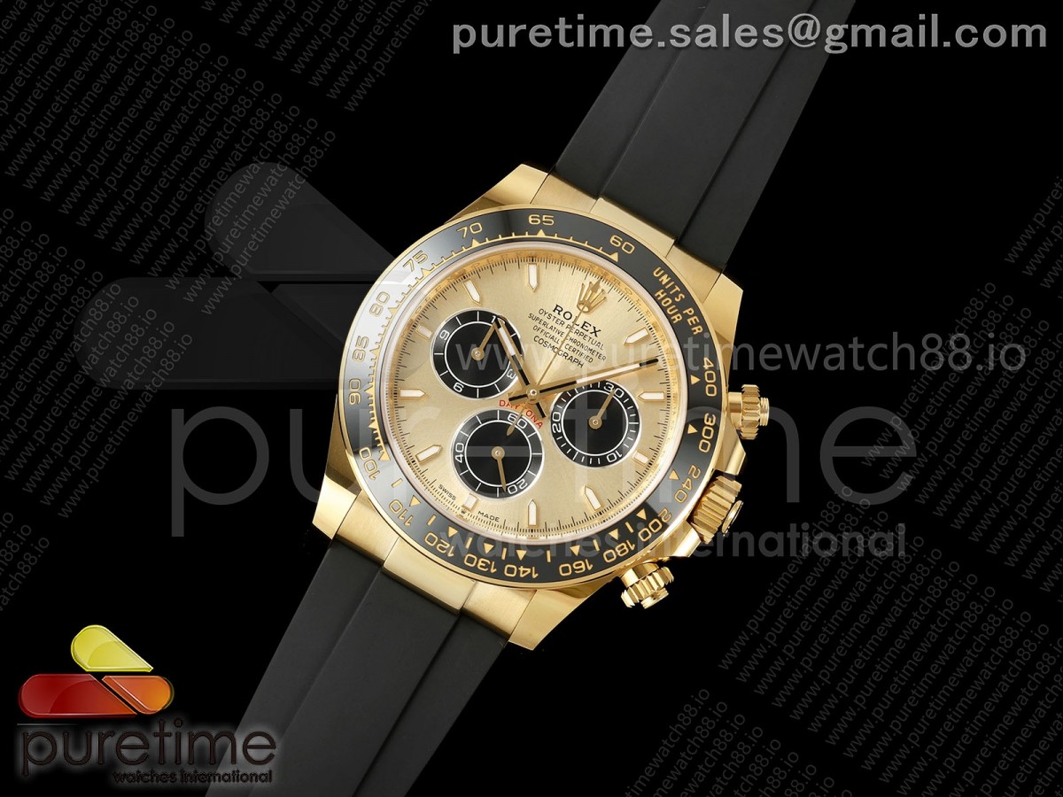 Daytona 126518 WF 1:1 Best Edition YG/Black Dial on Oysterflex Strap JH4131 (Free Sprung)