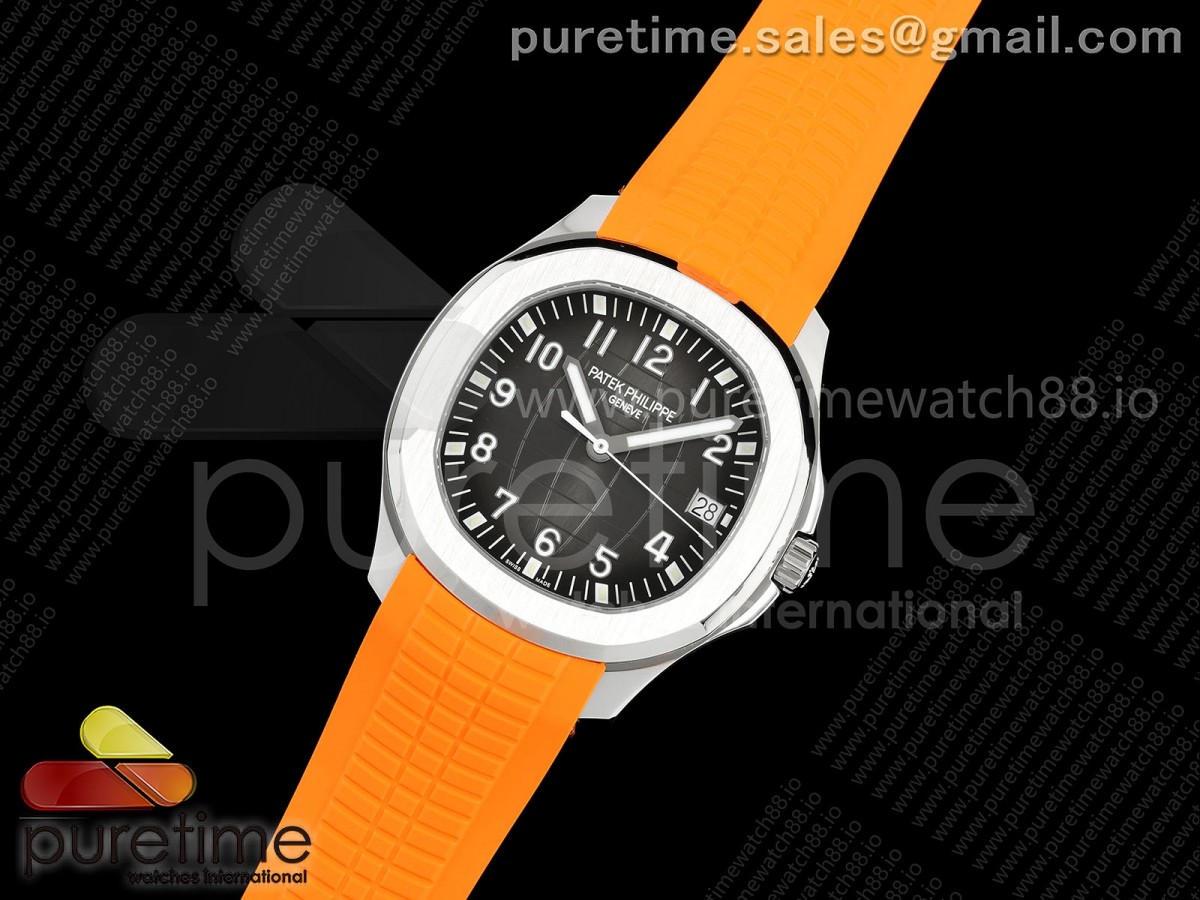 Aquanaut 5167 SS DDF 1:1 Best Edition Gray Dial on Orange Rubber Strap DD330 Super Clone