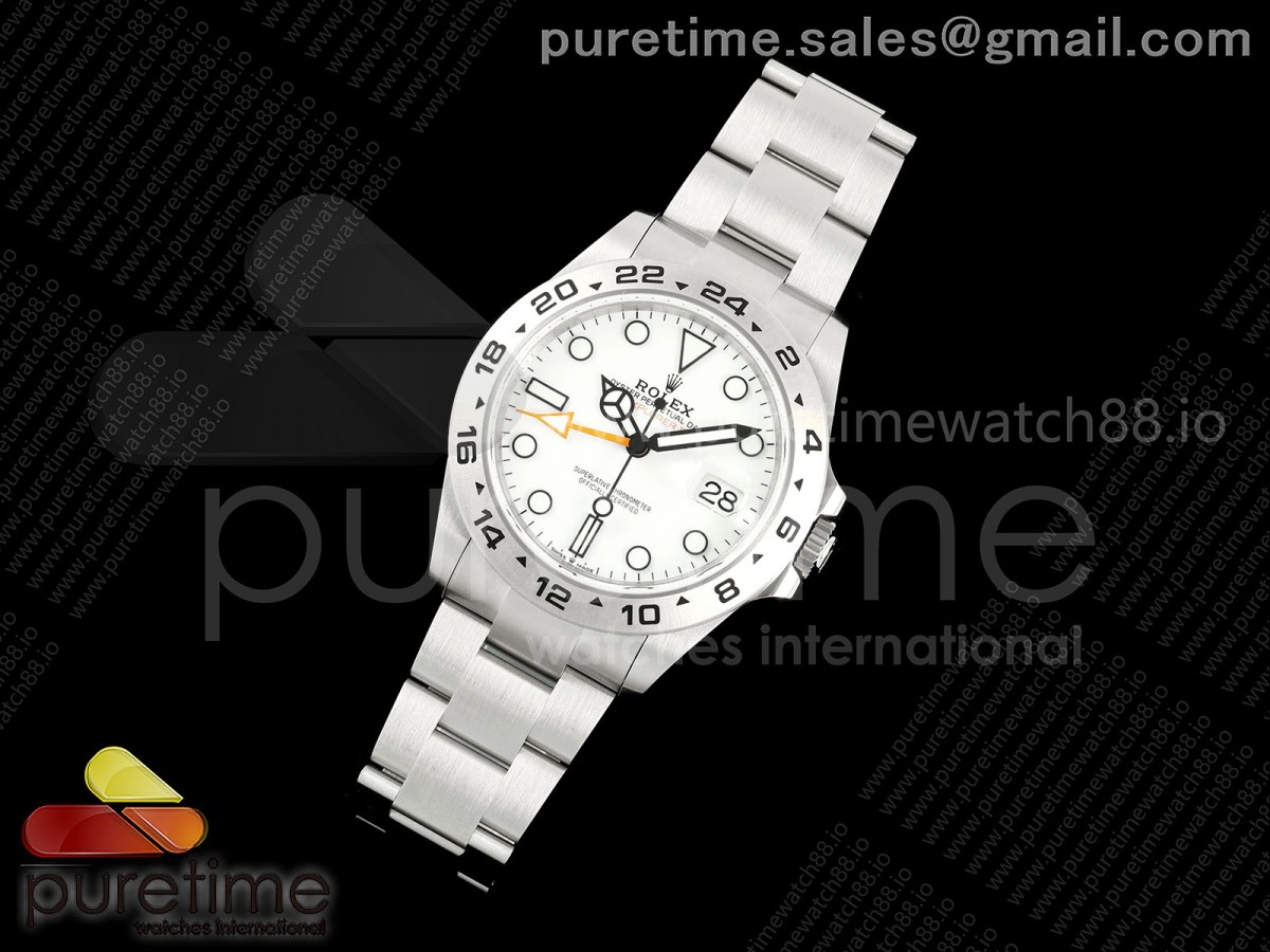 Explorer II 42mm 226570 Black 904L SS QF 1:1 Best Edition White Dial on Bracelet SH3285 CHS