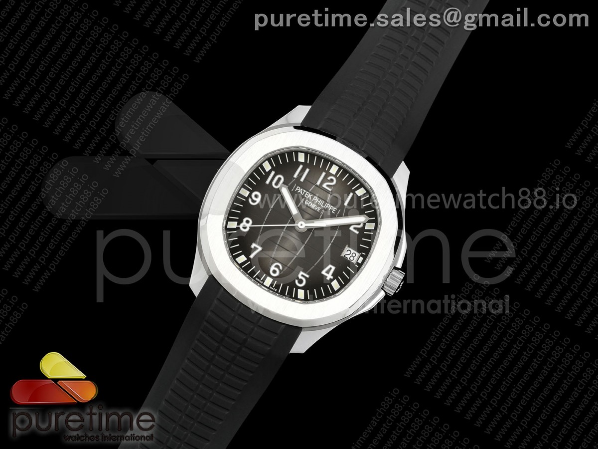 Aquanaut 5167 SS DDF 1:1 Best Edition Gray Dial on Black Rubber Strap DD324 Super Clone