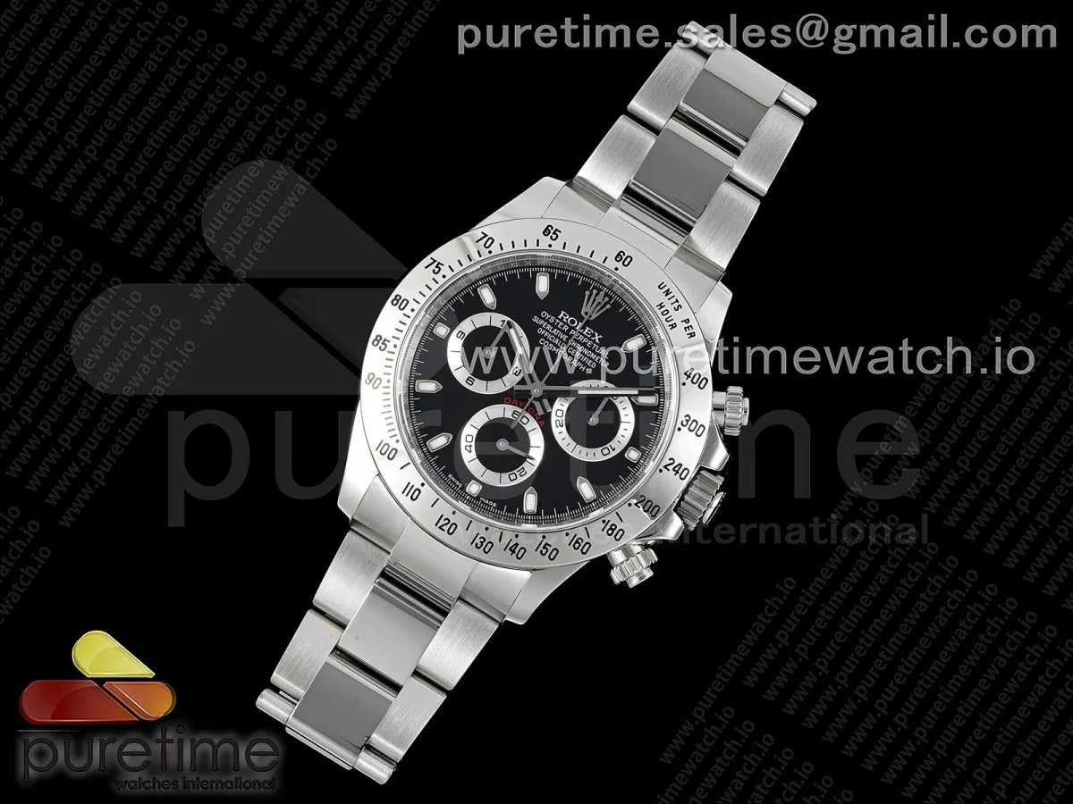 Daytona 116520 Clean 1:1 Best Edition 904L SS Case and Bracelet Black Dial SA4130 V2