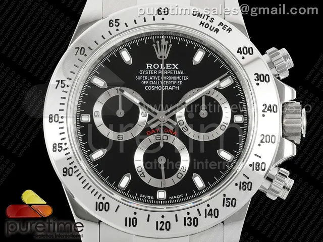 Daytona 116520 UFO 1:1 Best Edition Black Dial on Braclet UF4130 (Free Sprung) — photo 9