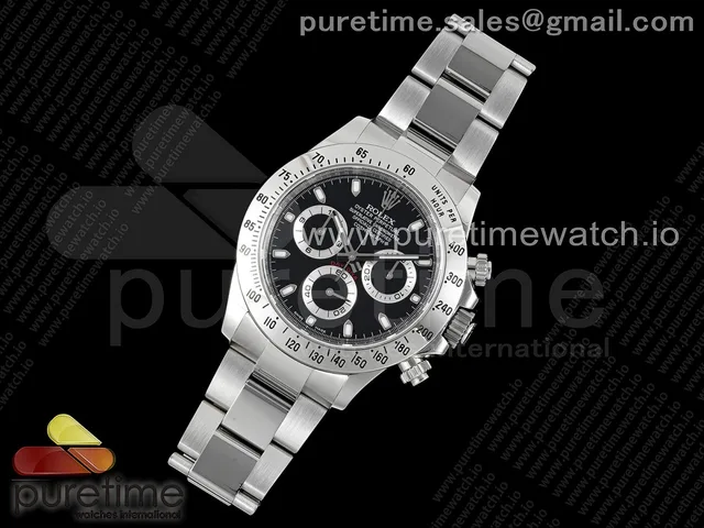 Daytona 116520 Clean 1:1 Best Edition 904L SS Case and Bracelet Black Dial SA4130 V2