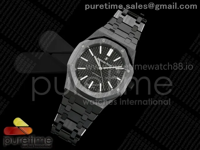 Royal Oak 15400 Black Ceramic THBF 1:1 Best Edition Black Dial on Ceramic Bracelet SA3120 Super Clone
