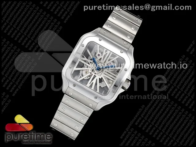 Santos Skeleton SS RICH 1:1 Best Edition Skeleton Dial 9611MC Super Clone (2 Straps) V2